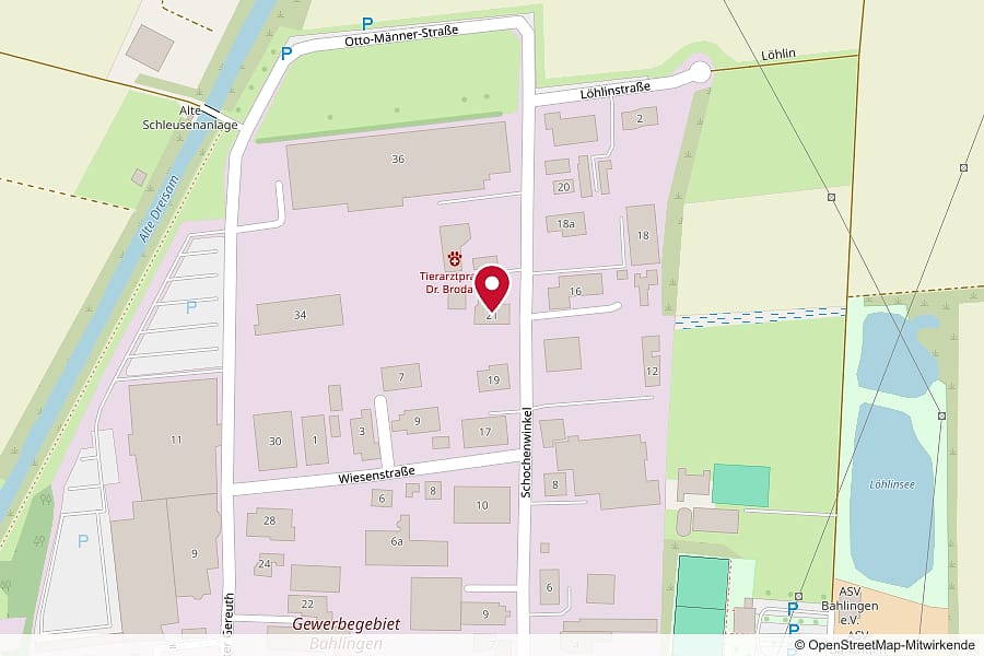 Karte mit dem Standort der MS Elektrotechnik UG im Gewerbegebiet Bahlingen, Schochenwinkel 21